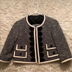 Nanette Lepore Black and White Cropped Blazer